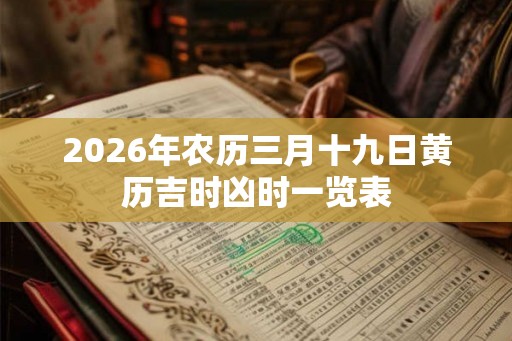 2026年农历三月十九日黄历吉时凶时一览表