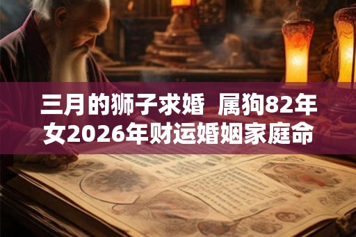 三月的狮子求婚 属狗82年女2026年财运婚姻家庭命运 三月的狮子求婚 属狗82年女2026年财运婚姻家庭命运