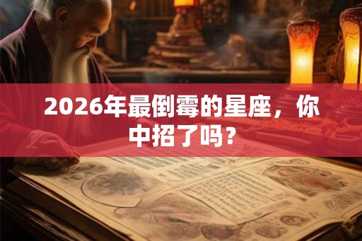 2026年最倒霉的星座，你中招了吗？
