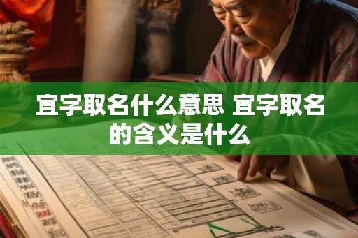 宜字取名什么意思 宜字取名的含义是什么