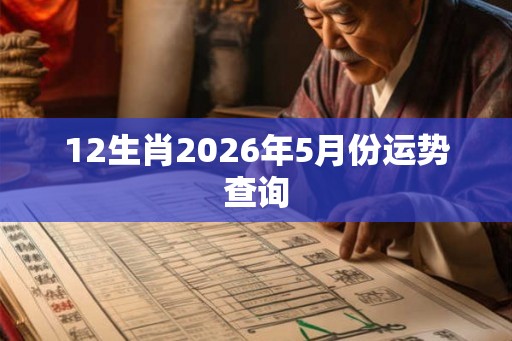 12生肖2026年5月份运势查询