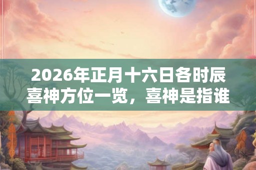 2026年正月十六日各时辰喜神方位一览，喜神是指谁？