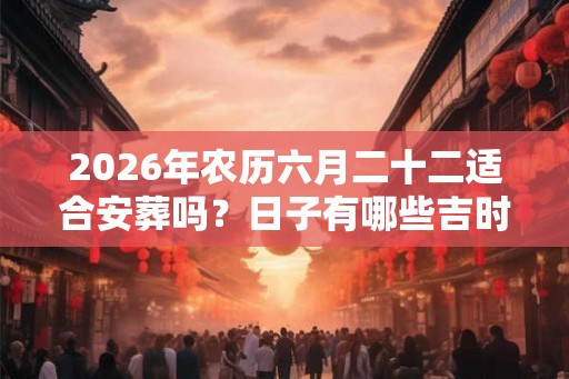 2026年农历六月二十二适合安葬吗？日子有哪些吉时？