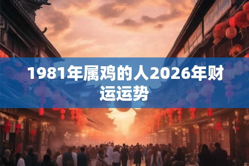 1981年属鸡的人2026年财运运势
