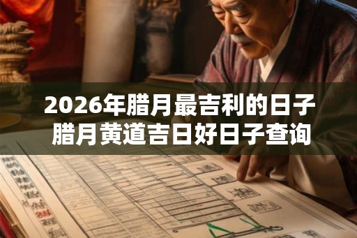 2026年腊月最吉利的日子 腊月黄道吉日好日子查询