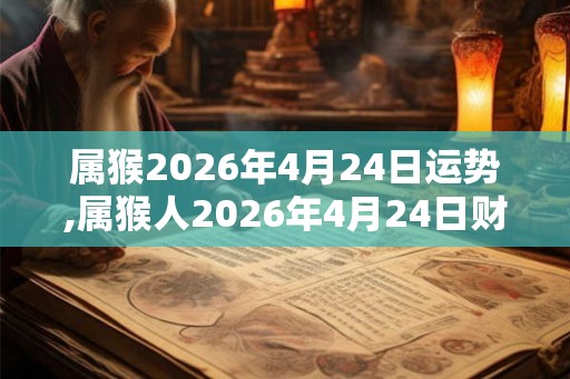 属猴2026年4月24日运势,属猴人2026年4月24日财运,生肖猴2026年4月24日运势