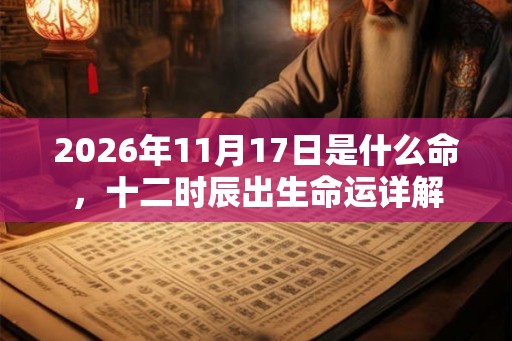 2026年11月17日是什么命，十二时辰出生命运详解