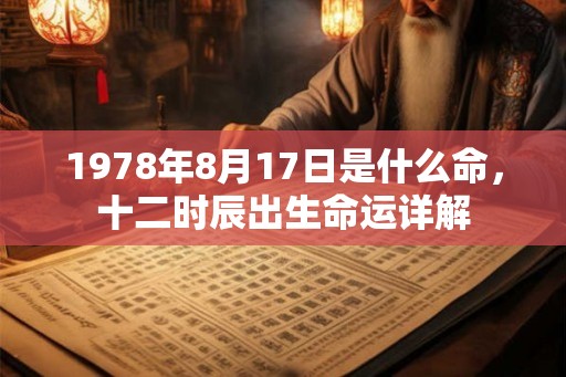 1978年8月17日是什么命,十二时辰出生命运详解 1978年8月17日是什么命,十二时辰出生命运详解