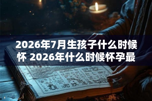 2026年7月生孩子什么时候怀 2026年什么时候怀孕最适合诞下2026年7月的宝宝