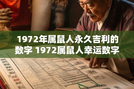 1972年属鼠人永久吉利的数字 1972属鼠人幸运数字
