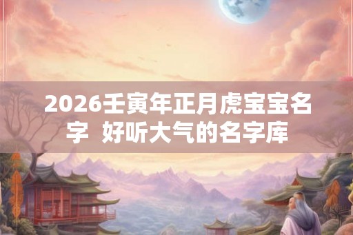 2026壬寅年正月虎宝宝名字  好听大气的名字库