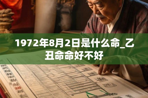 1972年8月2日是什么命_乙丑命命好不好