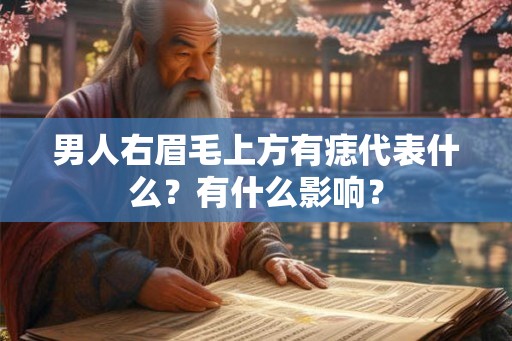 男人右眉毛上方有痣代表什么?有什么影响? 男人右眉毛上方有痣代表什么?有什么影响?