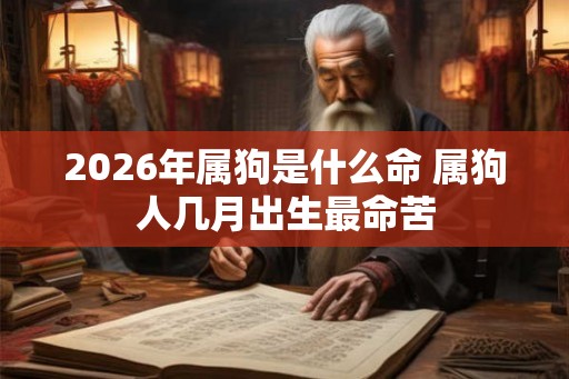 2026年属狗是什么命 属狗人几月出生最命苦