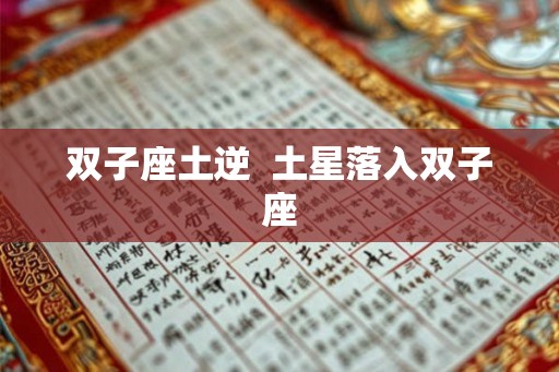双子座土逆  土星落入双子座