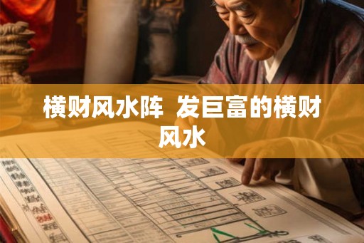 横财风水阵  发巨富的横财风水