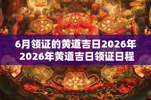 6月领证的黄道吉日2026年 2026年黄道吉日领证日程