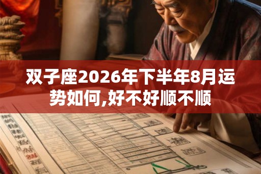 双子座2026年下半年8月运势如何,好不好顺不顺