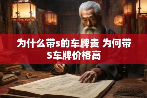为什么带s的车牌贵 为何带S车牌价格高