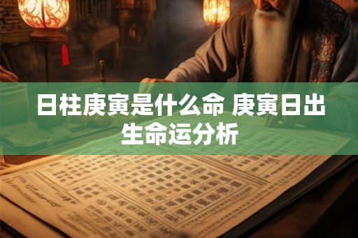 日柱庚寅是什么命 庚寅日出生命运分析