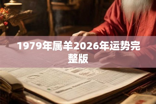 1979年属羊2026年运势完整版