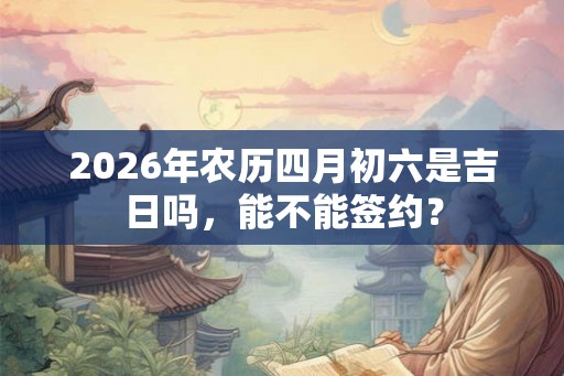2026年农历四月初六是吉日吗，能不能签约？