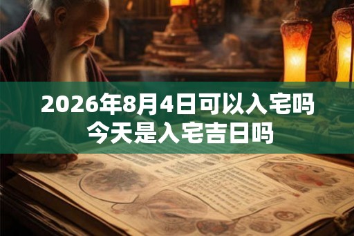 2026年8月4日可以入宅吗 今天是入宅吉日吗