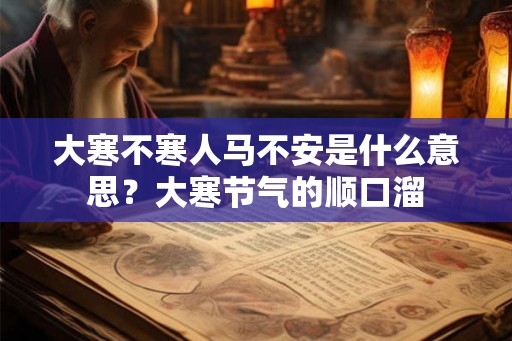 大寒不寒人马不安是什么意思？大寒节气的顺口溜