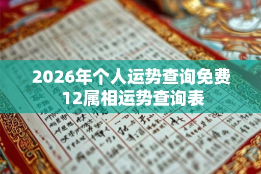 2026年个人运势查询免费 12属相运势查询表 2026年个人运势查询免费 12属相运势查询表