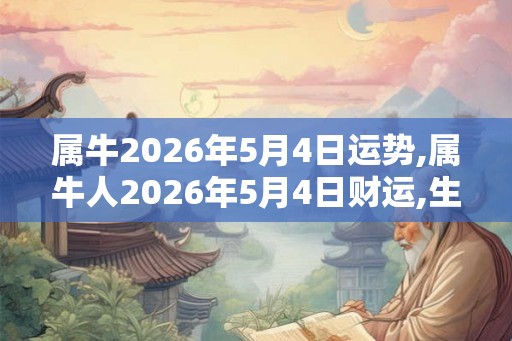 属牛2026年5月4日运势,属牛人2026年5月4日财运,生肖牛2026年5月4日运势