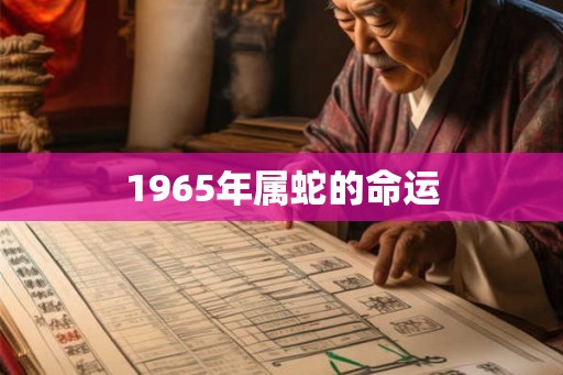 1965年属蛇的命运
