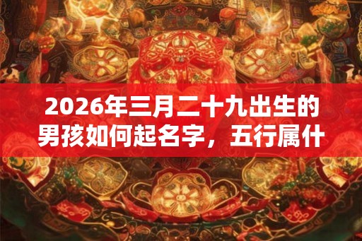 2026年三月二十九出生的男孩如何起名字，五行属什么