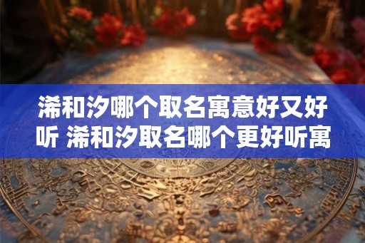 浠和汐哪个取名寓意好又好听 浠和汐取名哪个更好听寓意更好