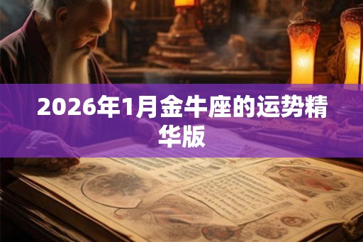 2026年1月金牛座的运势精华版 2026年1月金牛座的运势精华版