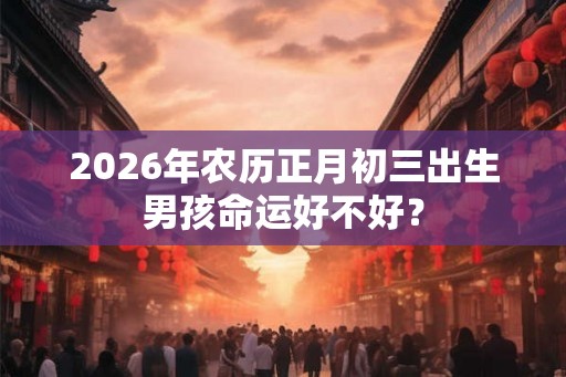 2026年农历正月初三出生男孩命运好不好? 2026年农历正月初三出生男孩命运好不好?