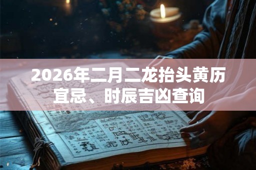 2026年二月二龙抬头黄历宜忌、时辰吉凶查询