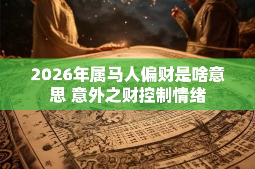 2026年属马人偏财是啥意思 意外之财控制情绪