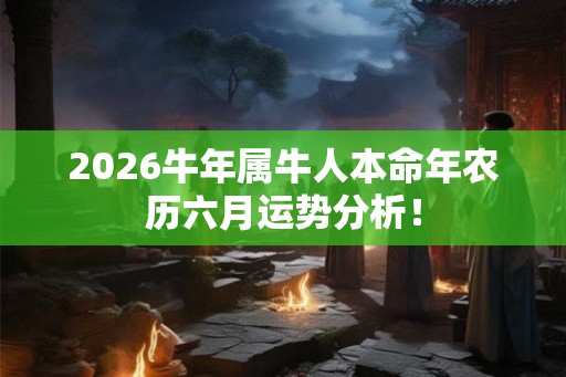 2026牛年属牛人本命年农历六月运势分析！