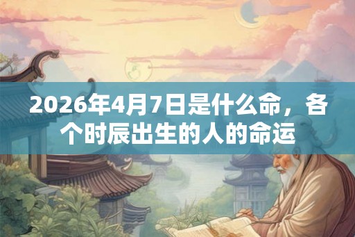 2026年4月7日是什么命,各个时辰出生的人的命运 2026年4月7日是什么命,各个时辰出生的人的命运