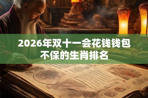 2026年双十一会花钱钱包不保的生肖排名