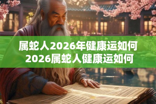 属蛇人2026年健康运如何 2026属蛇人健康运如何