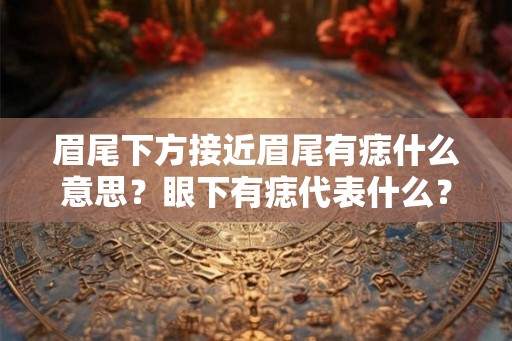 眉尾下方接近眉尾有痣什么意思？眼下有痣代表什么？