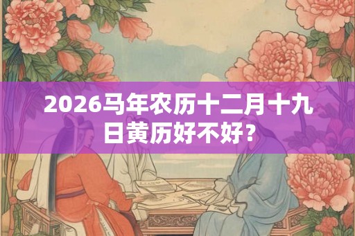 2026马年农历十二月十九日黄历好不好？