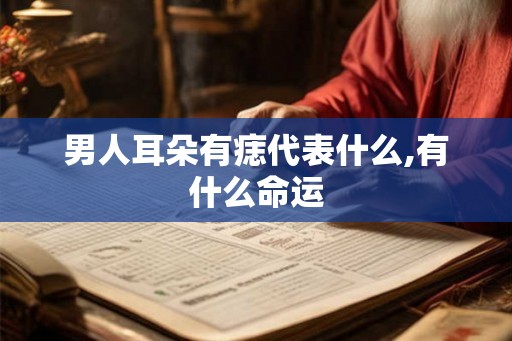男人耳朵有痣代表什么,有什么命运