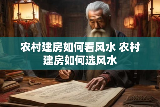 农村建房如何看风水 农村建房如何选风水 农村建房如何看风水 农村建房如何选风水