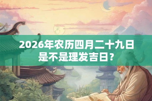 2026年农历四月二十九日是不是理发吉日？
