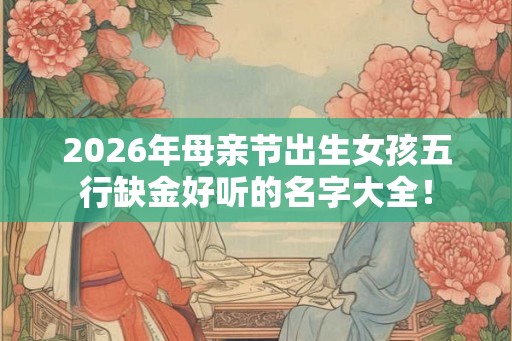 2026年母亲节出生女孩五行缺金好听的名字大全！