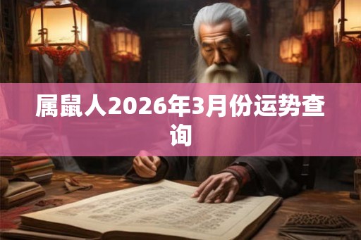 属鼠人2026年3月份运势查询