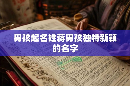 男孩起名姓蒋男孩独特新颖的名字