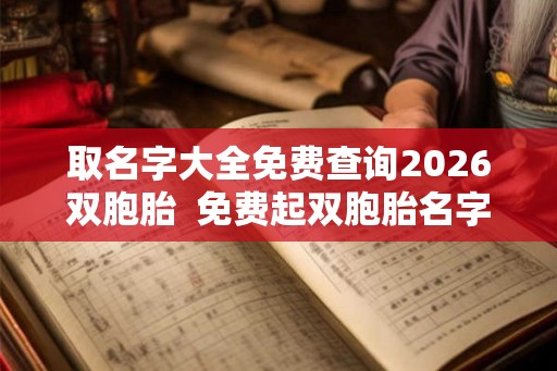 取名字大全免费查询2026双胞胎  免费起双胞胎名字生辰八字